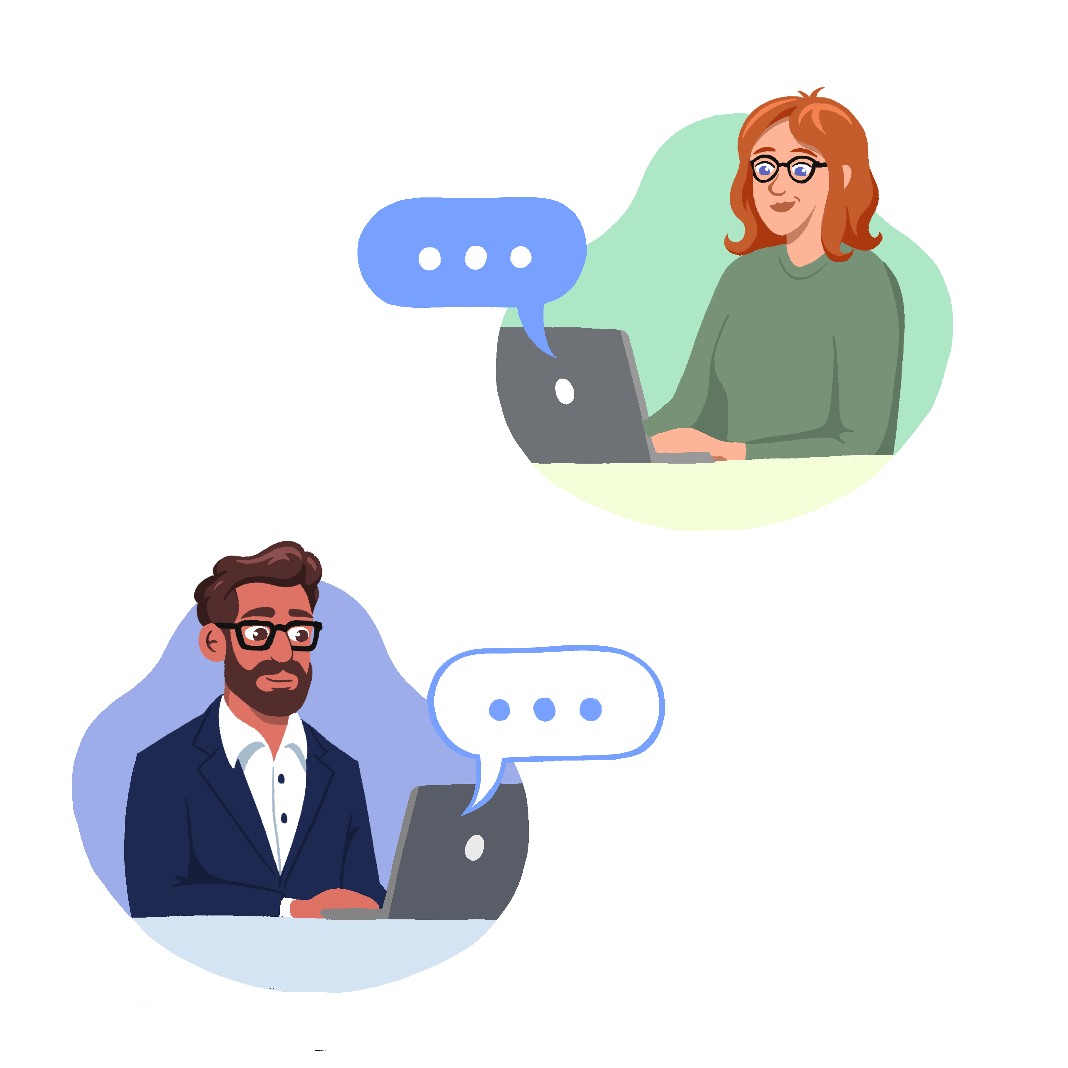 En mann og en kvinne som ser på en dataskjerm