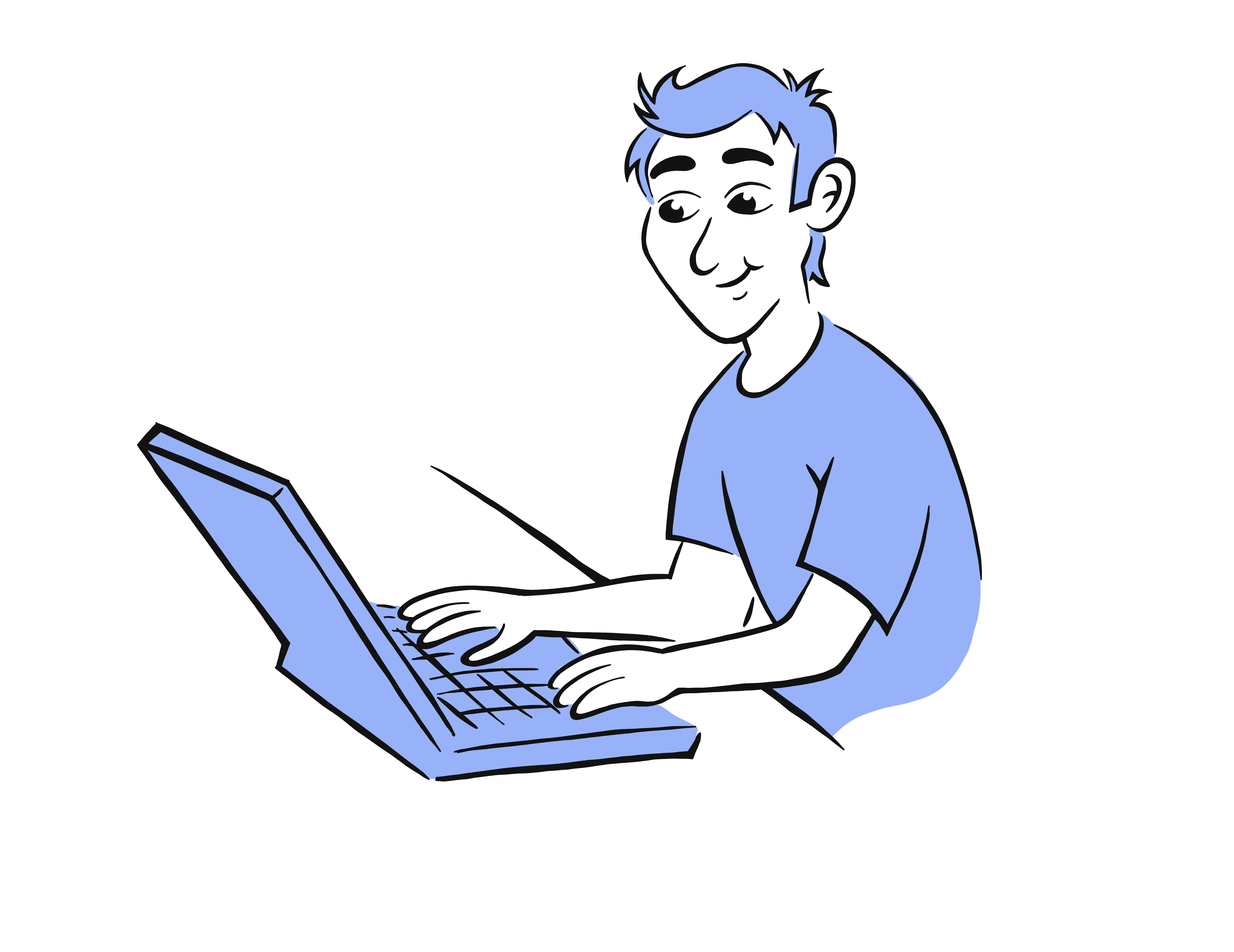 En mann som sitter ved et bord og jobber på en bærbar PC